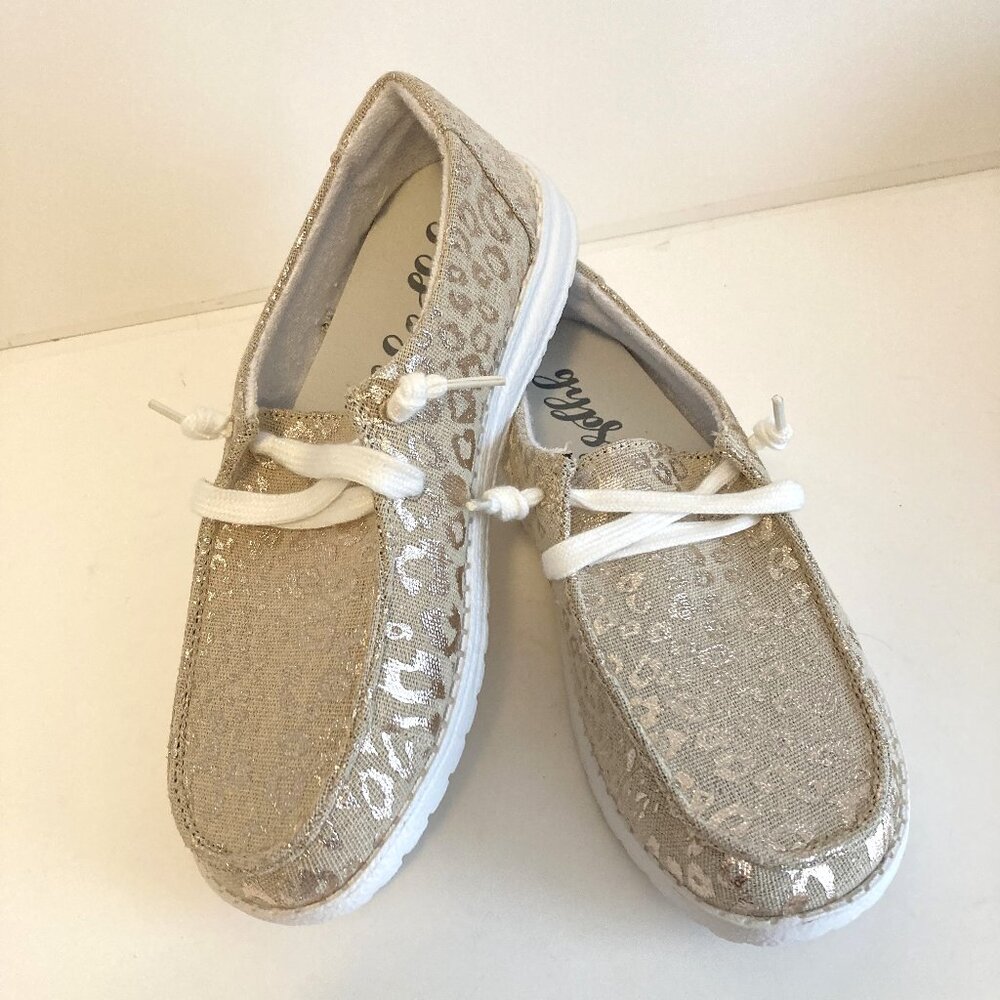 Gypsy Jass Rose Gold Animal Print Slip-on Shoes Size 6